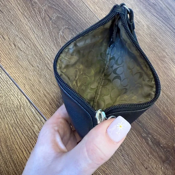 Coach Black Leather Wristlet - Picture 3 of 4